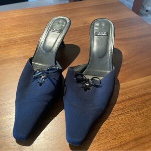 Navy stuart weitzman pointed mules